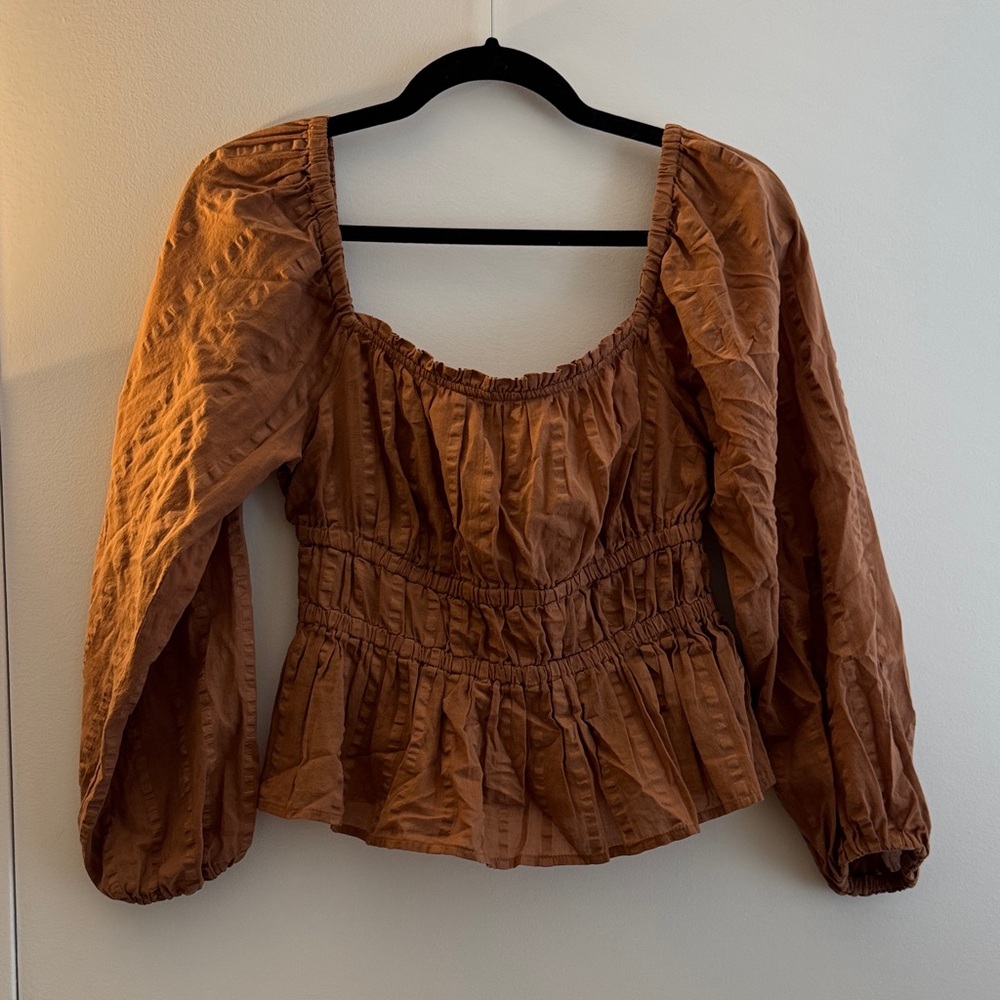 J. Crew Rust Long Sleeve Blouse
